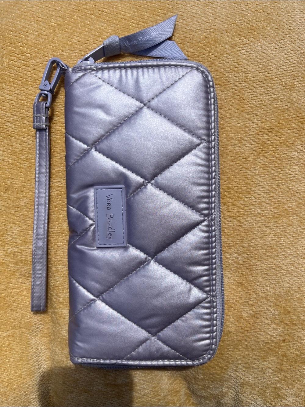 Vera Bradley Ultralight Lavender Quilted Zip Wristlet Wallet RFID